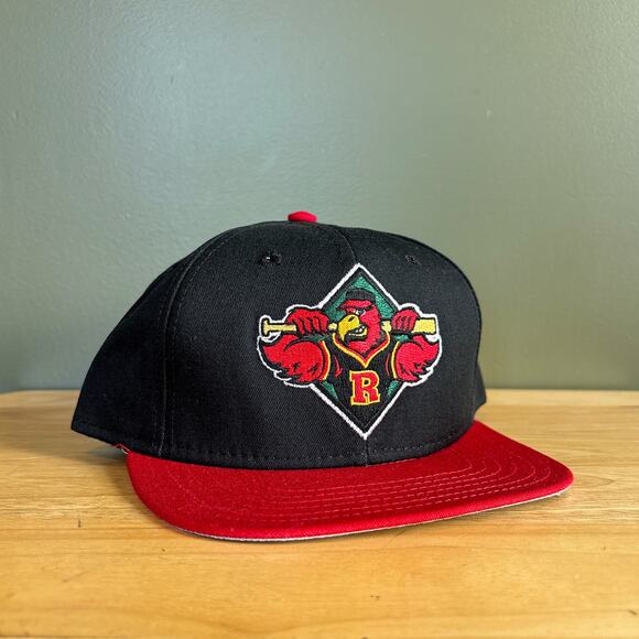 Vintage Rochester Red Wings MiLB Baseball Black Red Youth Large Snapback Hat - Picture 1 of 9